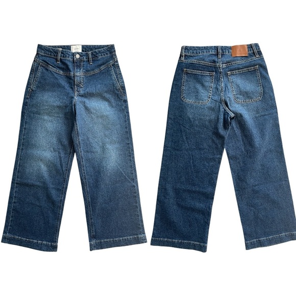 unpublished | Greta Crop Jeans in Roller Size 26 Vintage Look Wide Leg - Picture 2 of 7